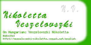 nikoletta veszelovszki business card